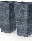 Set of Three Light Gray Recycled Plastic Rectangular Planter Box