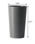 Set of Two Light Gray Heavy Duty Plastic Cylindrical Planter Pots