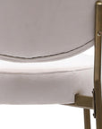 Set of Two 29" White And Gold Velvet And Metal Low Back Bar Height Bar Chairs