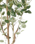 71" Green Artificial Eucalyptus Tree In Cylindrical Black Pot