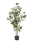 47" Green Artificial In Cylindrical Black Pot