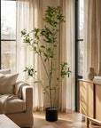 47" Green Artificial In Cylindrical Black Pot