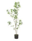 47" Green Artificial In Cylindrical Black Pot