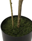 47" Green Artificial In Cylindrical Black Pot