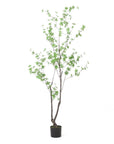 71" Green Artificial In Cylindrical Black Pot