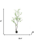 71" Green Artificial In Cylindrical Black Pot