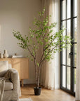 118" Green Artificial In Cylindrical Black Pot