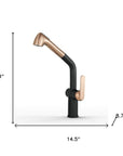 15" Black Stainless Steel Bar Faucet