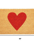 24" X 48" Brown And Red Heart Outdoor Coir Door Mat