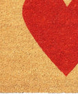 24" X 48" Brown And Red Heart Outdoor Coir Door Mat