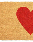 24" X 48" Brown And Red Heart Outdoor Coir Door Mat