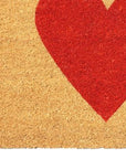 24" X 48" Brown And Red Heart Outdoor Coir Door Mat