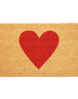 24" X 48" Brown And Red Heart Outdoor Coir Door Mat