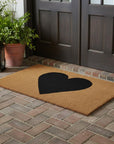 24" X 48" Brown And Black Heart Outdoor Coir Door Mat
