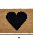 24" X 48" Brown And Black Heart Outdoor Coir Door Mat