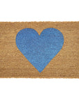 36" X 72" Brown And Blue Heart Outdoor Coir Door Mat