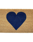 30" X 48" Brown And Dark Blue Heart Outdoor Coir Door Mat