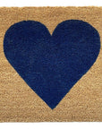 30" X 48" Brown And Dark Blue Heart Outdoor Coir Door Mat