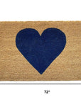 30" X 48" Brown And Dark Blue Heart Outdoor Coir Door Mat