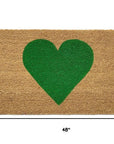 30" X 48" Brown And Green Heart Outdoor Coir Door Mat