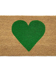 30" X 48" Brown And Green Heart Outdoor Coir Door Mat