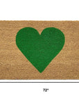 30" X 48" Brown And Green Heart Outdoor Coir Door Mat