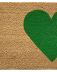 30" X 48" Brown And Green Heart Outdoor Coir Door Mat
