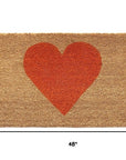 30" X 48" Brown And Orange Heart Outdoor Coir Door Mat