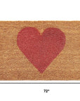 30" X 48" Brown And Pink Heart Outdoor Coir Door Mat
