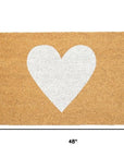 24" X 48" Brown And White Heart Outdoor Coir Door Mat