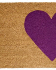 24" X 48" Brown And Purple Heart Outdoor Coir Door Mat