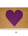 24" X 48" Brown And Purple Heart Outdoor Coir Door Mat