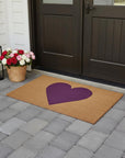 24" X 48" Brown And Purple Heart Outdoor Coir Door Mat