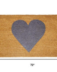 30" X 48" Brown And Gray Heart Outdoor Coir Door Mat