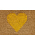 24" X 48" Brown And Yellow Heart Outdoor Coir Door Mat