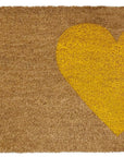 24" X 48" Brown And Yellow Heart Outdoor Coir Door Mat