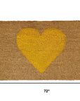 24" X 48" Brown And Yellow Heart Outdoor Coir Door Mat