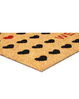 24" X 48" Brown Black And Red Hearts Welcome Outdoor Coir Door Mat