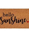 24" X 48" Brown And Black Hello Sunshine Outdoor Coir Door Mat