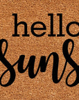 24" X 48" Brown And Black Hello Sunshine Outdoor Coir Door Mat