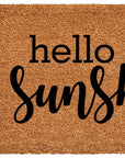 24" X 48" Brown And Black Hello Sunshine Outdoor Coir Door Mat