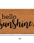 24" X 48" Brown And Black Hello Sunshine Outdoor Coir Door Mat