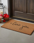 24" X 36" Brown Red And Black Love You Outdoor Coir Door Mat