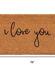 24" X 36" Brown Red And Black Love You Outdoor Coir Door Mat