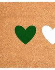 24" X 36" Brown Green White And Red Three Hearts Outdoor Coir Door Mat