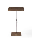 Bronze And Silver Steel Height Adjustable Square Pedestal End Table