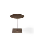 Bronze And Silver Steel Height Adjustable Round Pedestal End Table