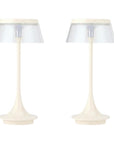 Set of Two 11" White Geometric USB Dimmable Table Lamps
