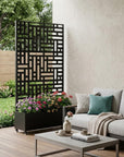 71" X 35" Black Galvanized Metal Rectangular Planter Box