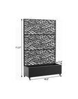 71" X 47" Black Galvanized Metal Rectangular Planter Box